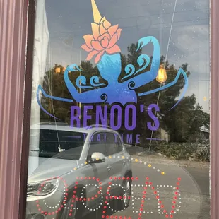 Window of restaurant.