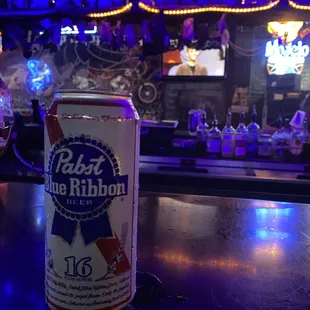 16oz PBR happy hour special... $3 every day!