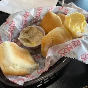 Rolls come with cinnamon butter and regular butter. Great either way.