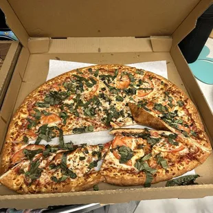 How our margarita pizza was given to us