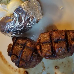 Twin steaks. Very juicy!