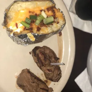 Steak filets and loaded baked potato!!
