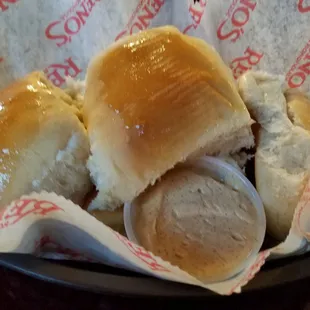 Warm rolls.