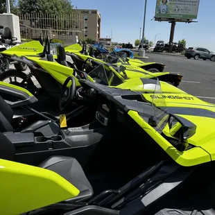 Here's another view of our new slingshot fleet