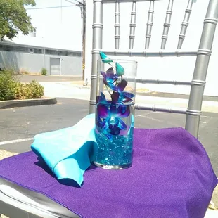 Picking out table linens and napkins to match my center pieces!