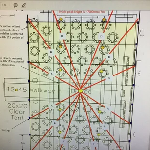 Tent layout drawn in PartyCad