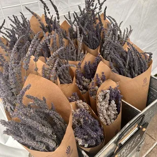 a basket of dried lavenders