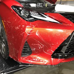 Protecting this Lexus with LLumar Paint Protection Film.