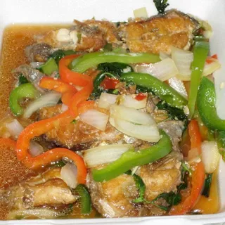 Spicy Catfish with Basil Leaves