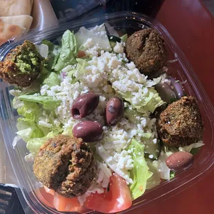 Falafel salad Do not touch my falafel- I will cut you!