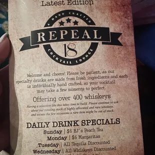 Offering over 400 whiskeys!