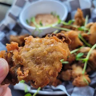 Tempura mushrooms (tasty, but not really tempura at all).