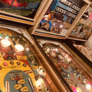 A few of the vintage pinball machines - so cool!!