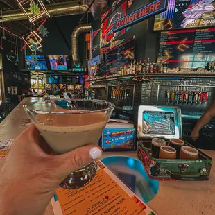 Espresso martini and dope bar area