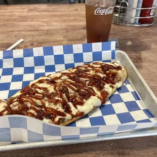 Bbq Chicken and bacon flatbread