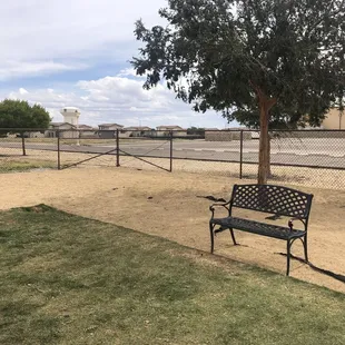Bench inside dog park
