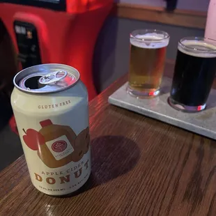 Cider, pumpkin beer flight