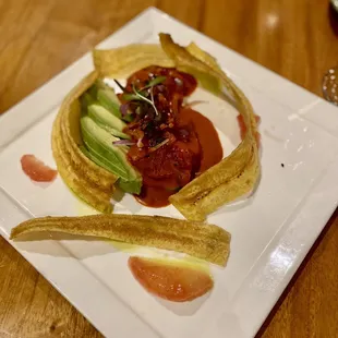 a plate of food on a table