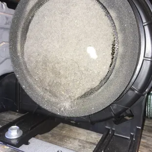 Clogged Prius C cool air vent.