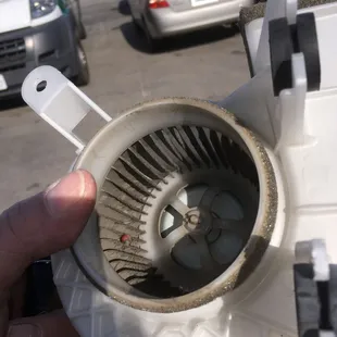 Dirty cool air fan for HV battery. This will surely effect cooling efficiency.