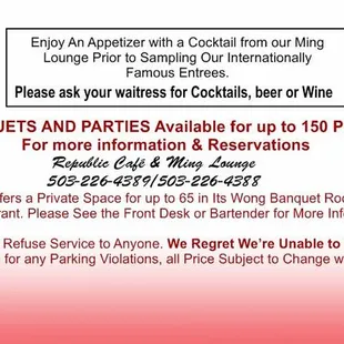 an advertisement for the restaurant