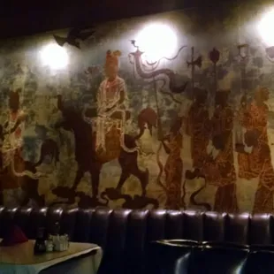 Lovely mural in the dining area.