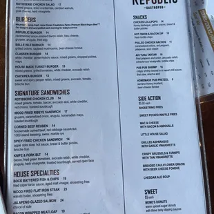 menu