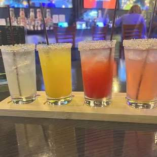 Taco Tuesday: Margarita Flight (Left to Right)  Regular Mango Strawberry  Watermelon