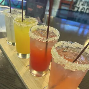Taco Tuesday: Margarita Flight (Left to Right)  Regular Mango Strawberry  Watermelon