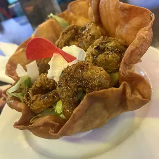 Honey Jerk Shrimp Taco Salad