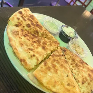 Shrimp &amp; crab quesadilla