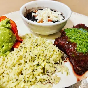 a plate of mexican food