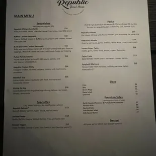 menu