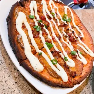 Loaded potato pizza