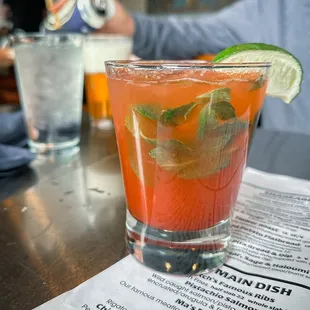 Strawberry Mint Sparkler