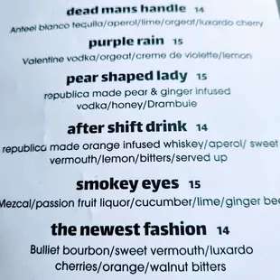 menu