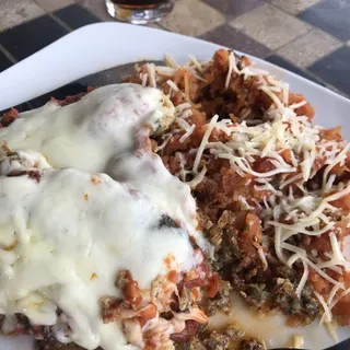 Chicken parmigiano with spaghetti squash