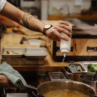 Our wonderful Chefs in the Kitchen during service.