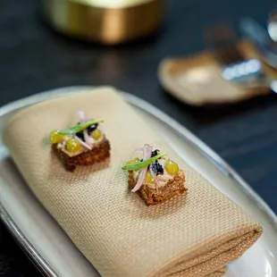 Veal, cherry, serrano, dark rye.