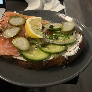 Salmon Cucumber Toast