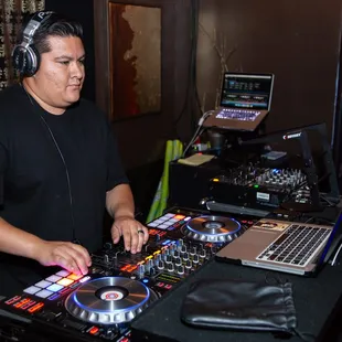 a dj playing music