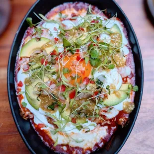 Blue corn chicken enchiladas