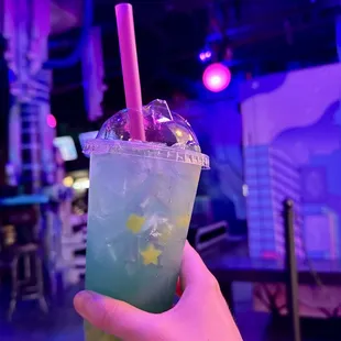 mango star jelly in lavendar lemonade