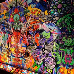 Great huge wall strained glass.