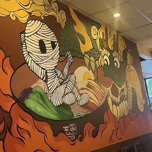 Interesting mural - noodle mummy?