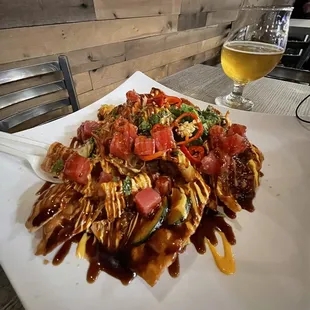 Poke nachos were sooo good