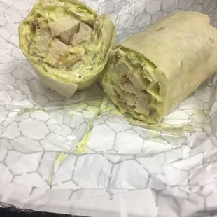 Mesquite Chicken Wrap (pictured without tomato or onion)