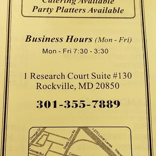 Phone number and other info