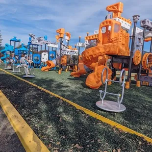 an orange playground equipment