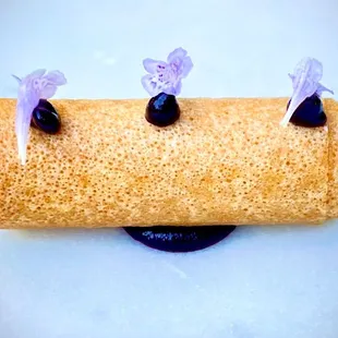 Crispy French pastry roll with filling